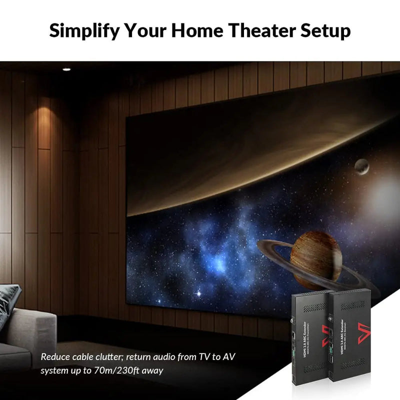 AV Access 4KEX70-ARC-H2 Upgraded 4K HDMI2.0 Extender with ARC, HDBaseT Extender w/ SPDIF Audio Extension, 2-Way IR, CEC, PoC & RS232, 4K@60Hz HDR10 18Gbps over Single CAT5e/6/7 Cable, Ideal for Home Theater AV Access