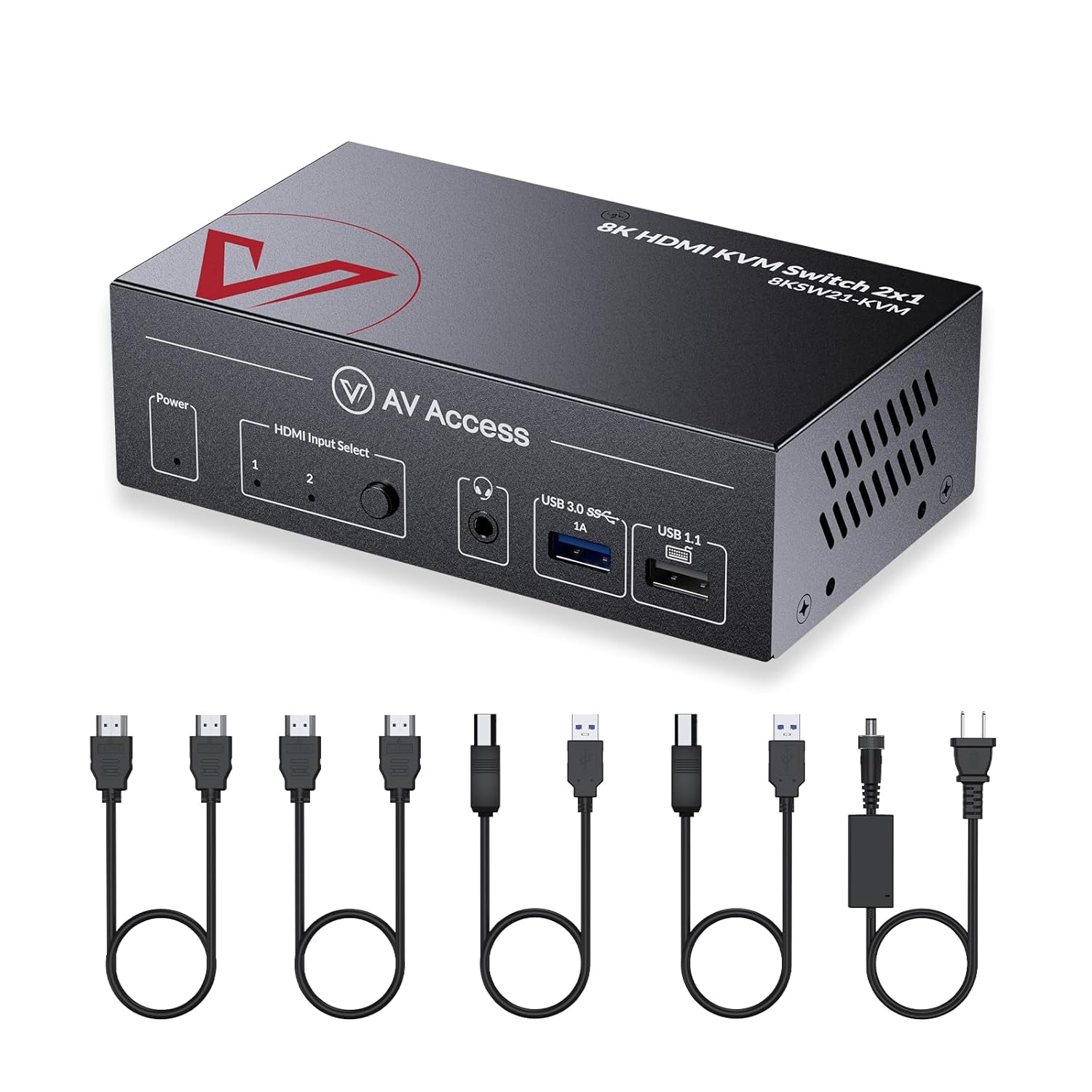AV Access 8KSW21-KVM High-End 2×1 8K KVM Switch w/ HDMI 2.1 & USB 3.0 ...