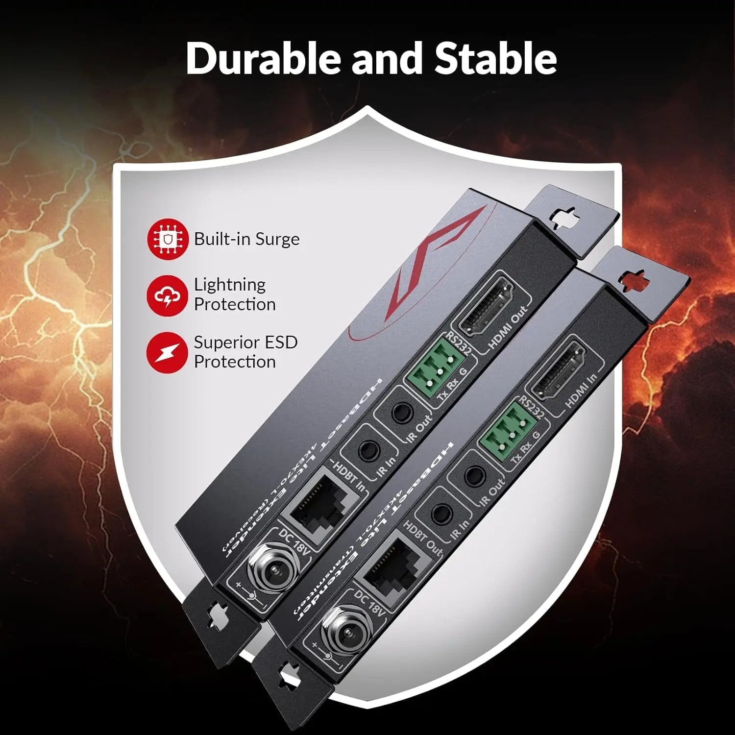 AV Access 4KEX70-L Economical 4K HDBaseT HDMI Extender, 70M HDMI Extender with 2-Way IR, CEC, PoE & RS232 AV Access