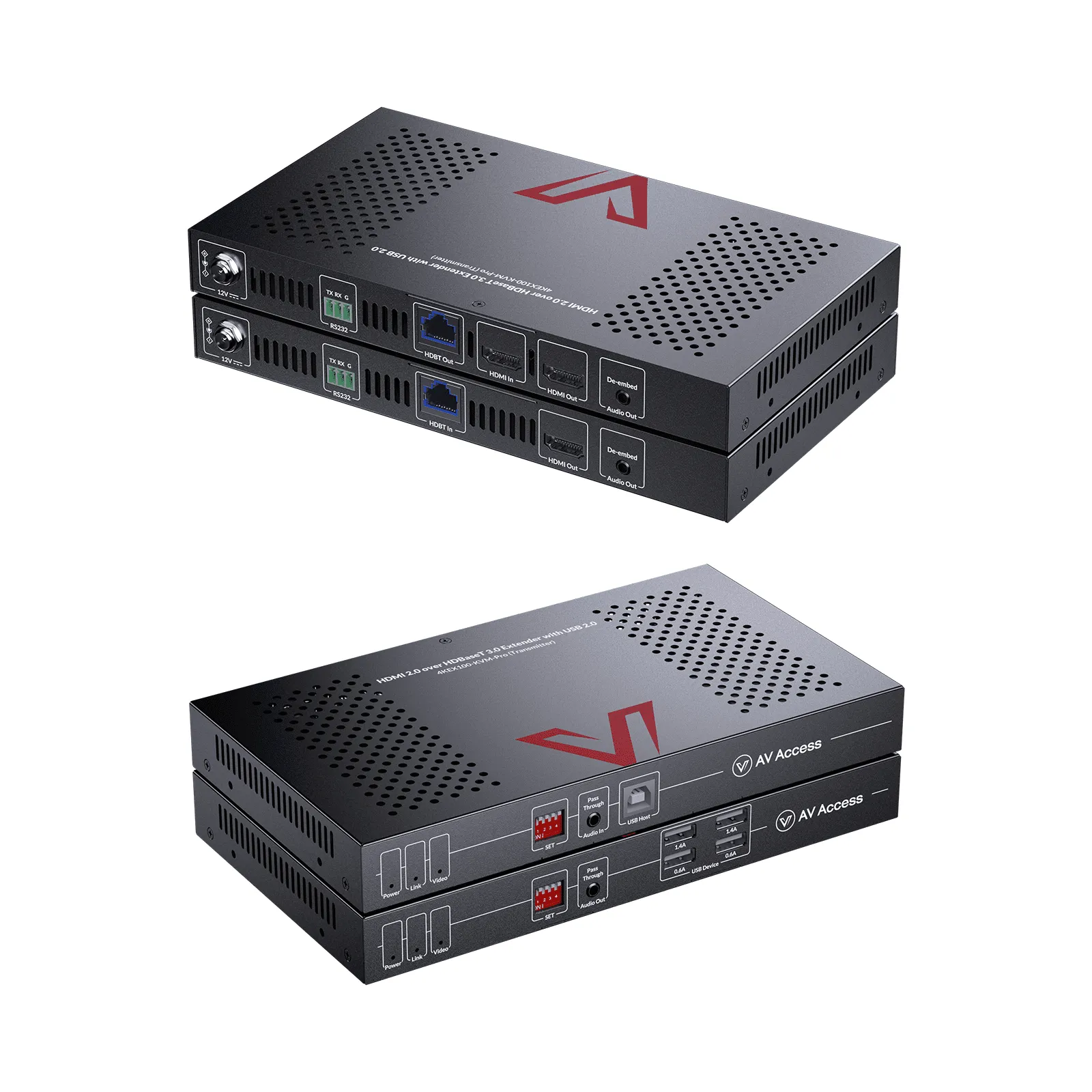 AV Access 4KEX100-KVM-Pro Advanced HDBaseT 3.0 HDMI KVM Extender, Uncompressed 4K@60 up to 100m/330ft, 144/165/240Hz Refresh Rate, Zero Latency