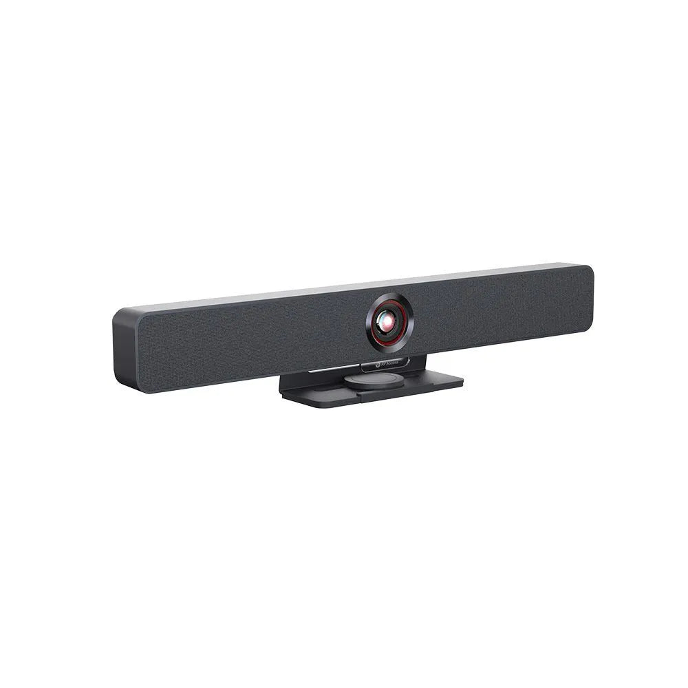 AnyCo V8 All-in-One Video Bar for Video Conferencing w/ 4K AI Tracking Camera, 4-Mic Array, Dual Stereo Speakers, Works with Cascaded Mics for Large Conference Room