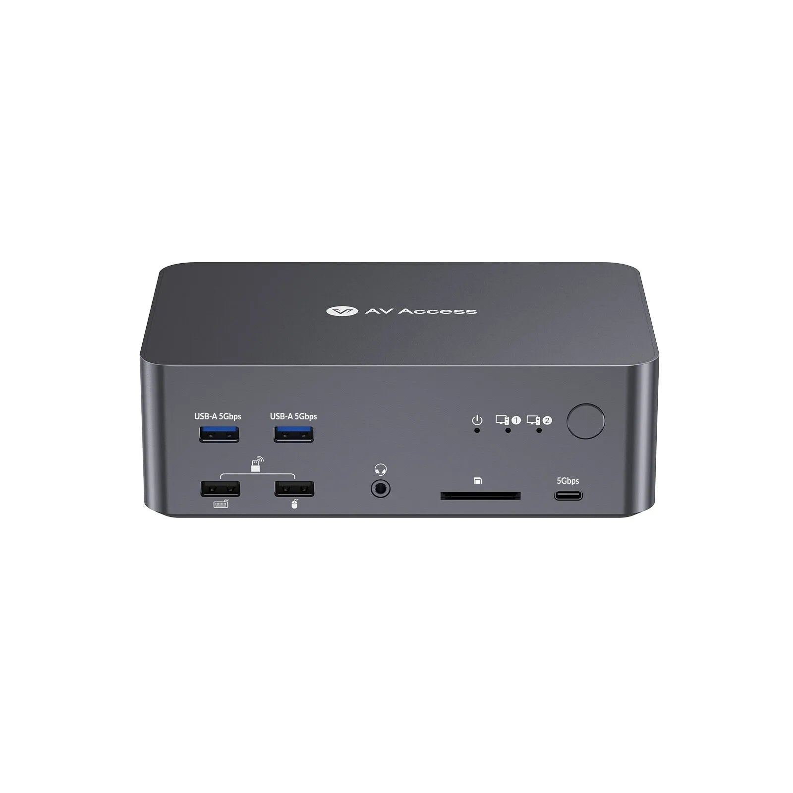 AV Access iDock D23i 8K Triple Monitor KVM Switch Docking Station for 2 Desktop PCs – 2x DP + 1x HDMI Output, USB 3.0, 1G Ethernet