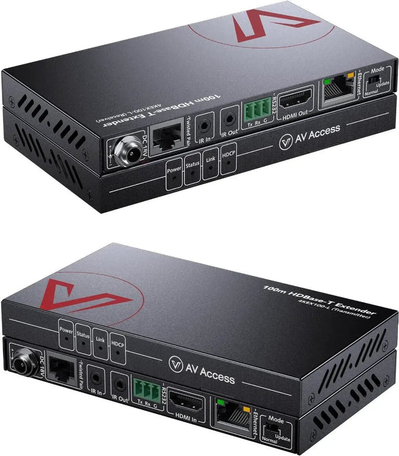 AV Access 4KEX100-L 4K HDMI over HDBaseT Extender up to 100m/330ft with Bi-directional PoE/IR/RS232 AV Access