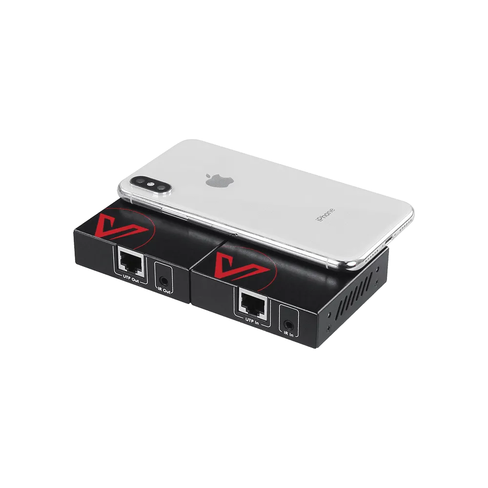 AV Access HDEX40-L 1080P HDMI Extender Kit – 50m/164ft HDMI over Cat Cable with IR, PoC & EQ Switch